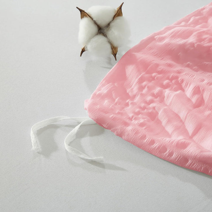Seersucker Bettwäsche 135x200 Rosa Kariert Bettbezug Set Weich Atmungsaktiv Mikrofaser Bettwäsche Mo
