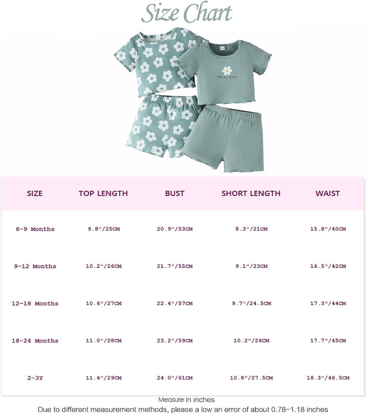 Kleinkind Baby Mädchen kleidung Set Rüschen Gerippte Kurzarm/Langarm T-Shirt Tops + Shorts Hosen 4Pc