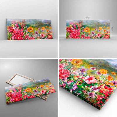 Wandbilder Dekoration Wohnzimmer blume sommer natur Panorama Bilder auf Leinwand 120x50cm Leinwandbi