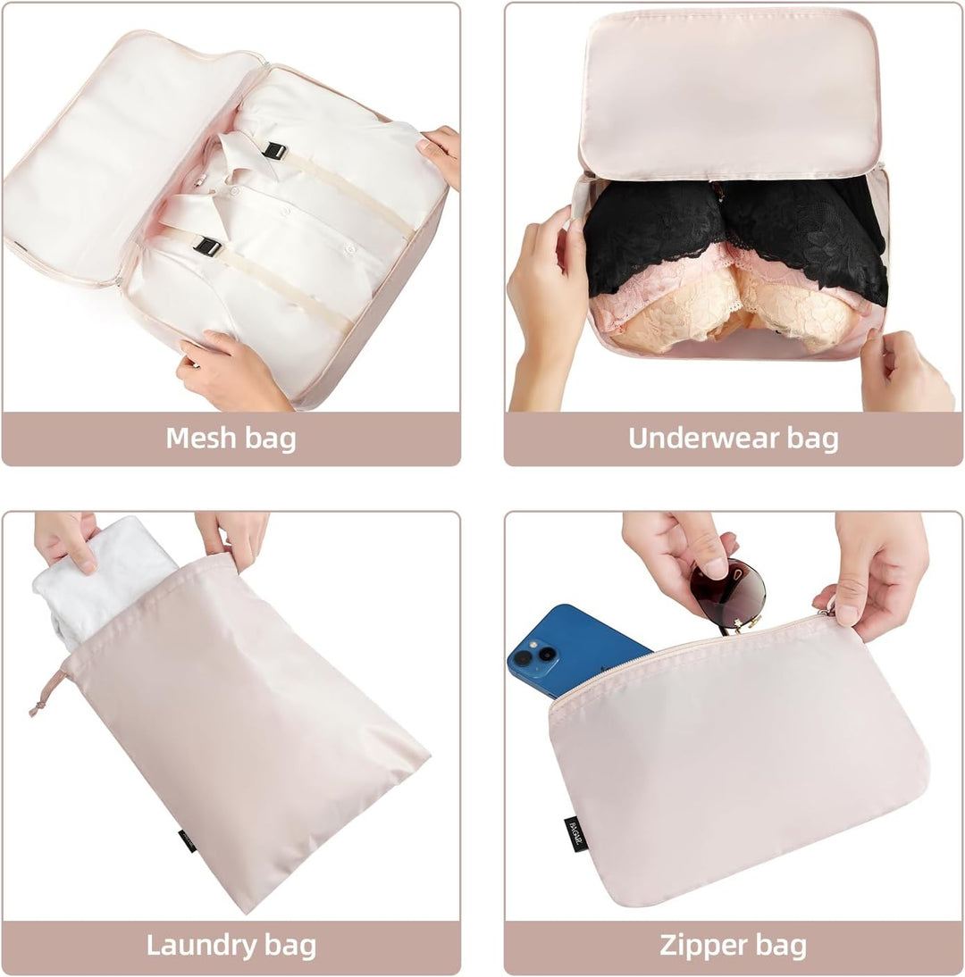 BAGAIL 10er-Set Packwürfel in verschiedenen Grössen Packorganizer für Reisezubehör Handgepäck Koffer