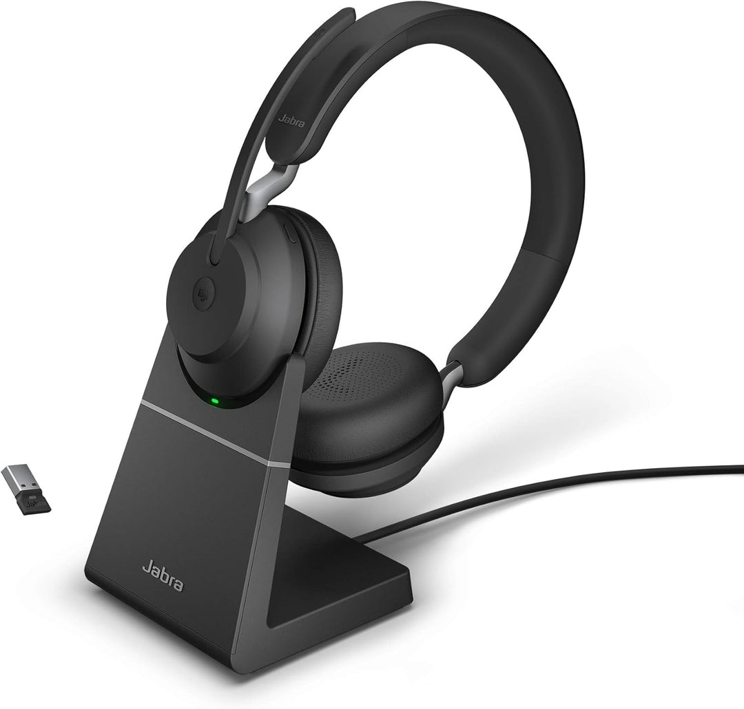 Jabra Evolve2 75 Wireless PC Headset with Charging Dock and 8-Mic Technology & Evolve2 65 Wireless P