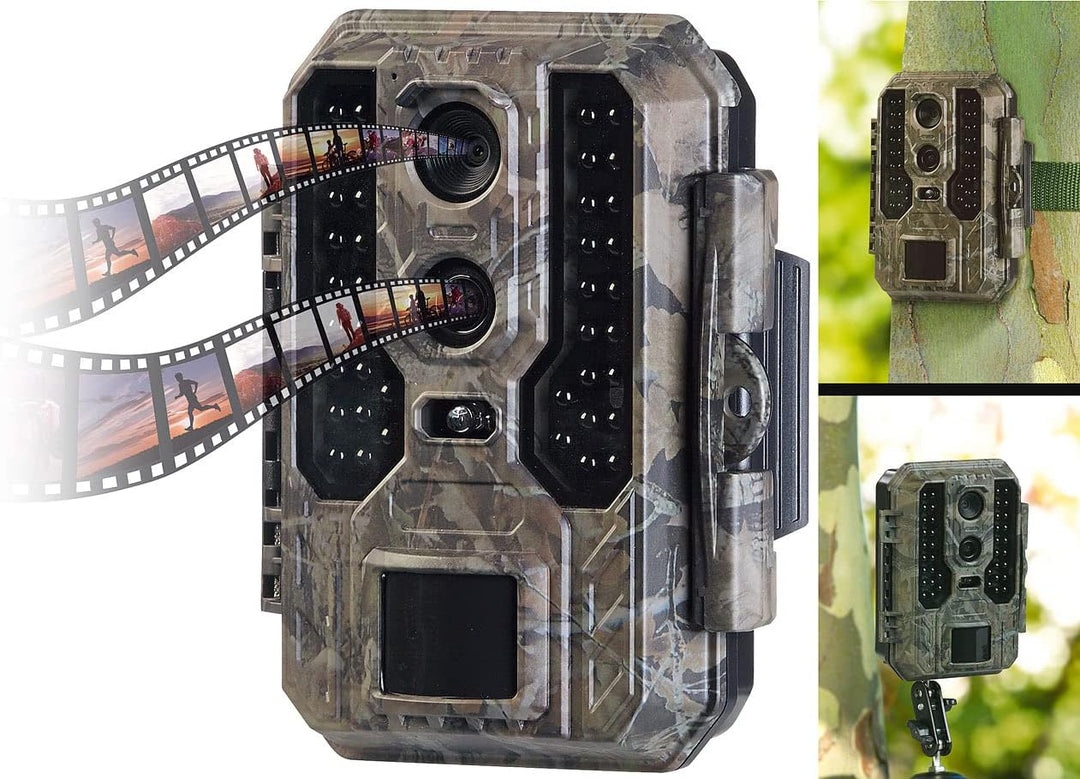 VisorTech Infrarot Wildkamera: 4K-Wildkamera mit Dual-Linse, IR-Nachtsicht, inkl. Akku-Solarpanel (m