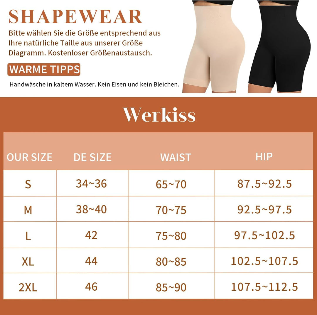 Werkiss Shapewear Damen Bauchweg Unterhose Hohe Taille Shapewear Miederhose Figurenformend Miederpan