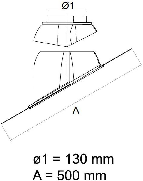 Schrägdachfanne DN 60/100-80/125 Rot Universal Abgaszubehör Formteile Brennwertkessel, Rot