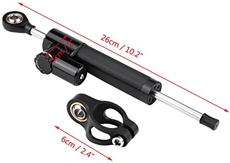 Keenso Motorrad CNC Lenkungsdämpfer, Universal Dämpfer Stabilisator Linear umgekehrt mit Montagehalt