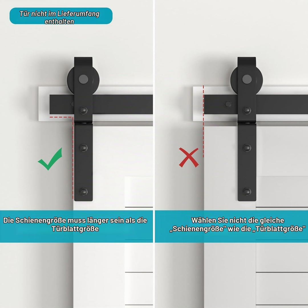 92cm/3FT Bifold Schiebetürbeschlag Schiebetüren Schiebetürsystem Komplettset Laufschiene Rollen Set