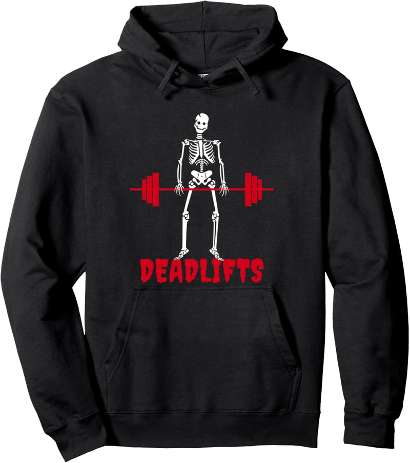 Deadlifts Workout Fitness - Witziges Skelett Halloween Gym Pullover Hoodie