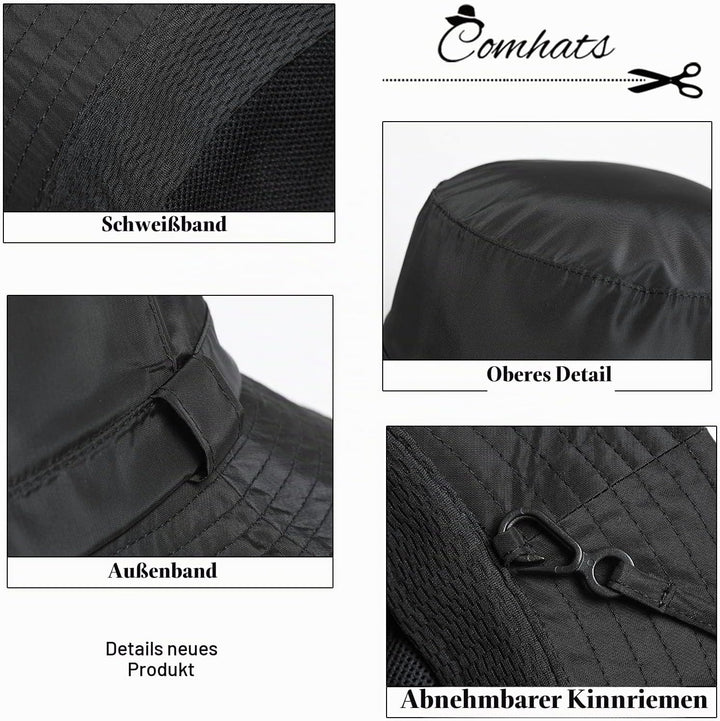 Comhats Regenhut Unisex für Damen Herren Wasserdichter Bucket hat Faltbar Eimerhut Strand Surfen Ang