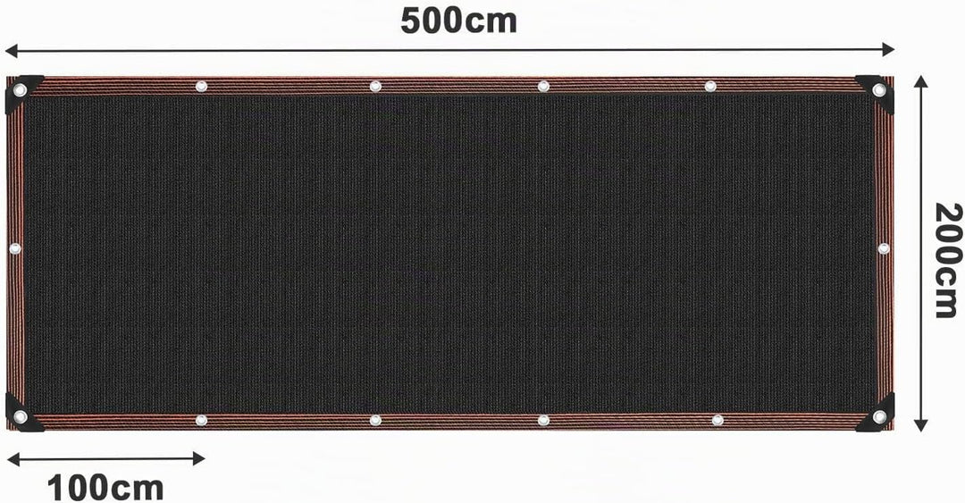 Sonnensegel 2x5 m Garden Shade Net,90% UV-Beständiges Terrassendach Sonnenschutz,Schwarz Schattennet