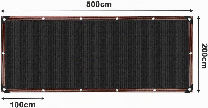Sonnensegel 2x5 m Garden Shade Net,90% UV-Beständiges Terrassendach Sonnenschutz,Schwarz Schattennet