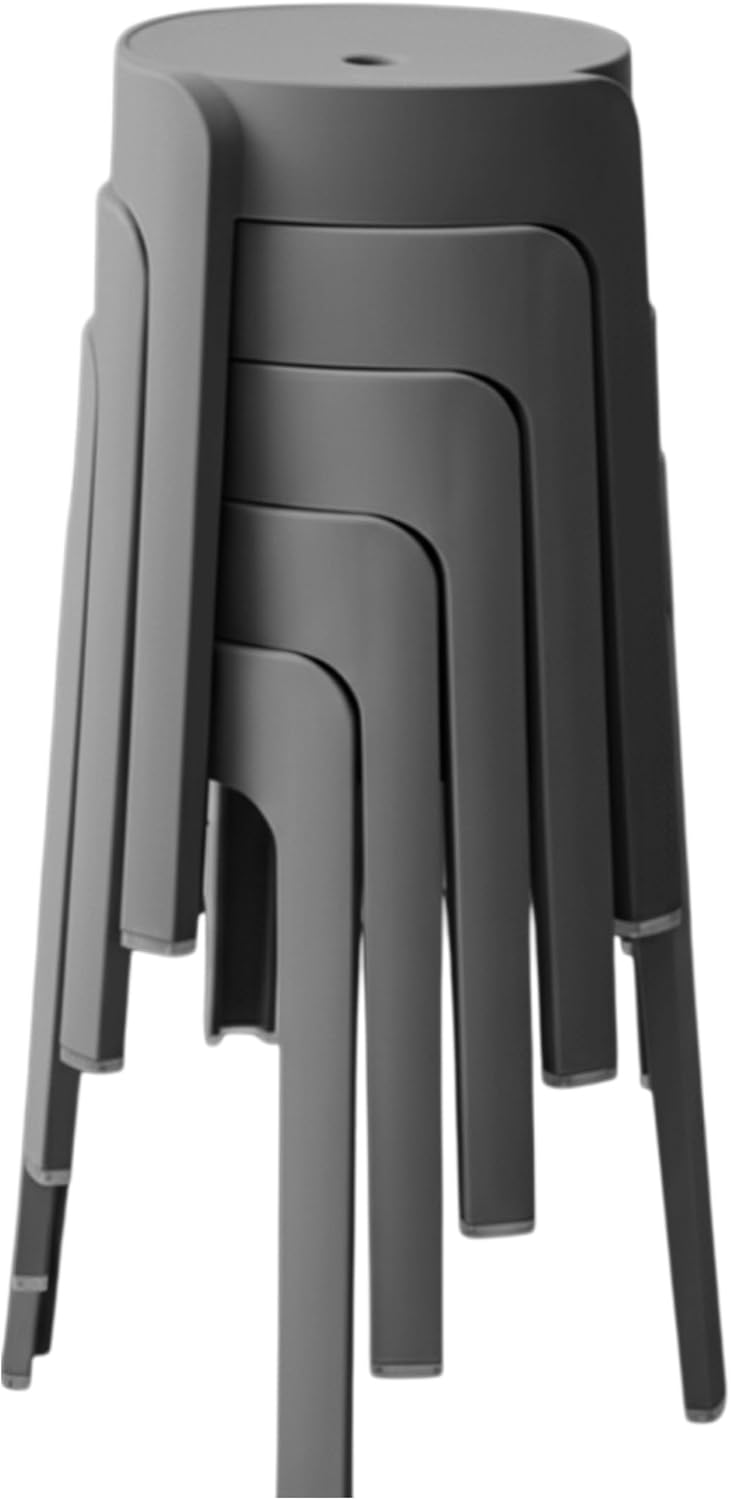Spetebo Kunststoff Sitzhocker 46x30 cm belastbar bis 120 kg - grau - Mehrzweck Stapelhocker rutschfe