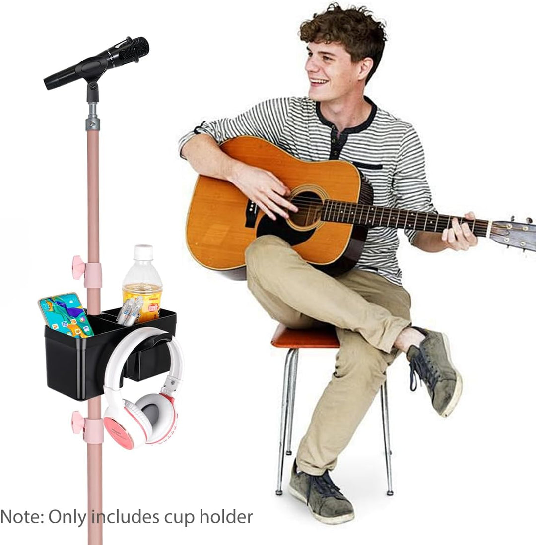 Koolehaoda Mikrofonständer Dual Getränkehalter mit Headset-Aufhänger – Universalklemme | Getränkehal