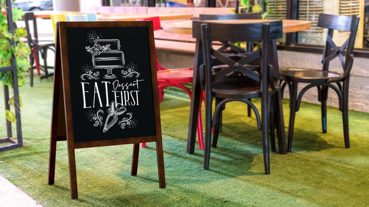 ALLboards Kundenstopper mit lackiertem Holzrahmen 100x60cm, Werbetafel, Gehwegaufsteller, Aufsteller