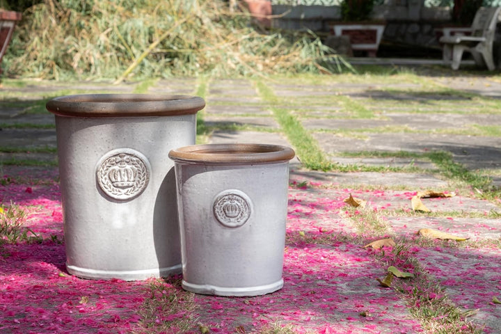 Teramico Pflanzgefäss Blumentopf Übertopf mit Kronen 25 x 28cm aus Keramik hochwertig glasiert -abso