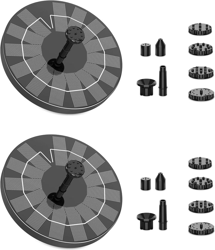 AISITIN 2PCS 3,5W Solarbrunnen für Draussen mit 4 Stützstangen und 10 Düsen | Solar Springbrunnen fü