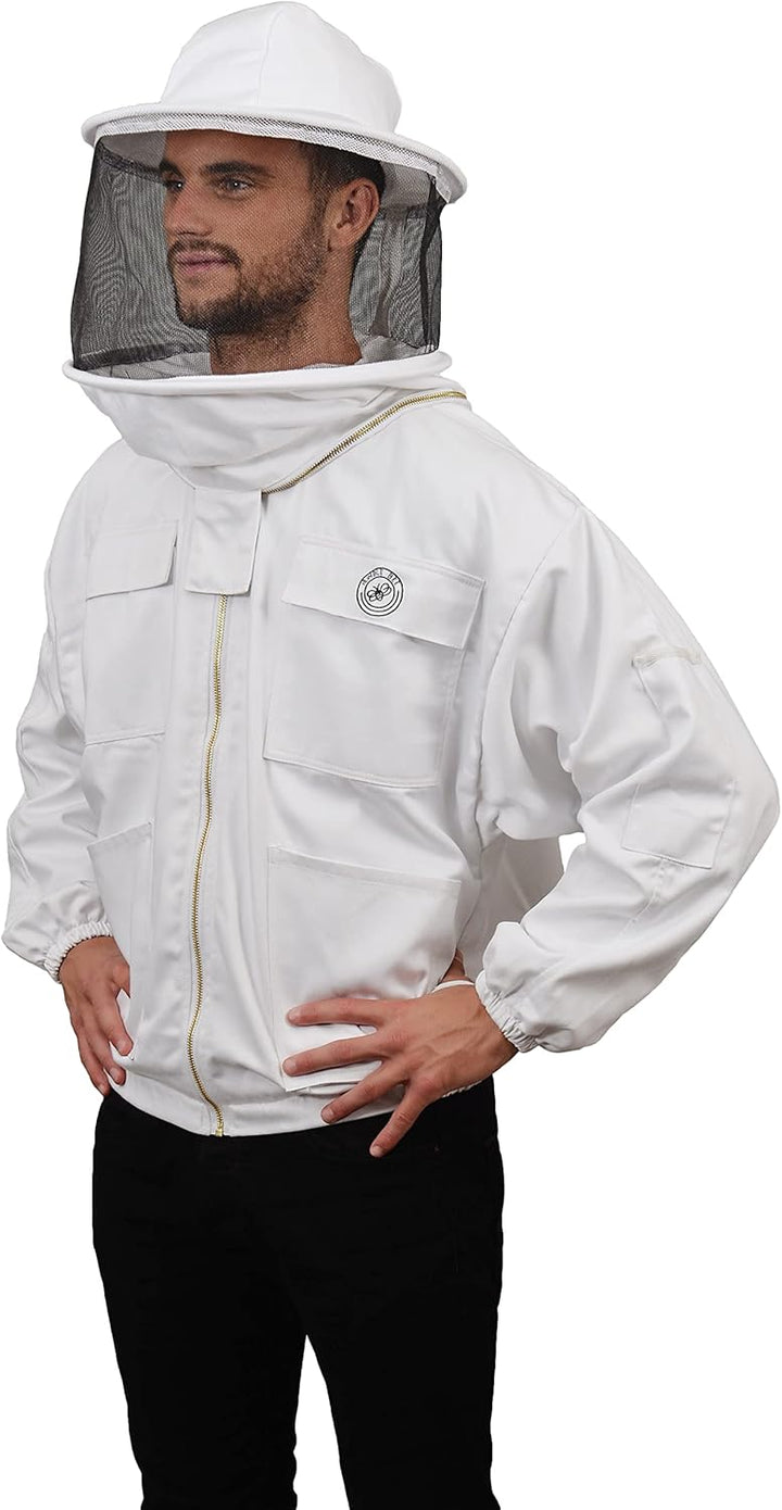 Humble Bee 310 Polycotton-Imkerjacke mit Rundschleier, Kristallweiss, XS