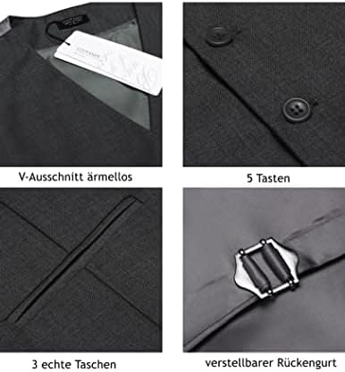 COOFANDY Herren Anzugweste Anzug V-Ausschnitt Formale Hochzeit Klassische Slim fit Elegant Westen Bu