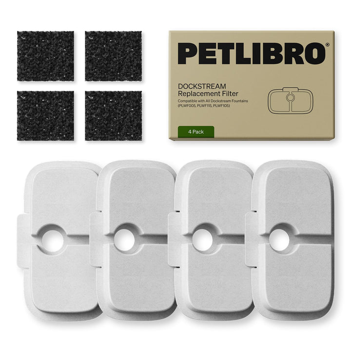 PETLIBRO Ersatzfilter für Dockstream Katzenbrunnen mit kabelloser Pumpe 2,5 l/84 oz Trinkbrunnen für
