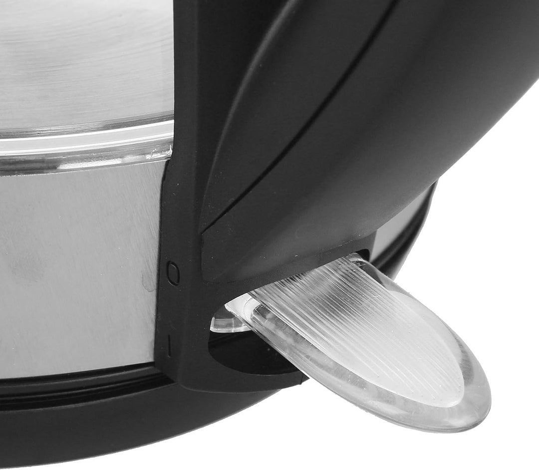 Emerio WK-123131, Glas Wasserkocher 1.7L, BPA frei, bestes Borosilikatglas, 2200 Watt, schöne blaue