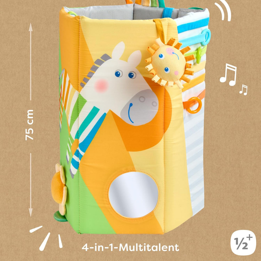 HABA Baby Entdeckerrolle Zebra – Erstes Baby-Spielzeug 4-in-1 Multitalent ab 6 Monaten mit spannende
