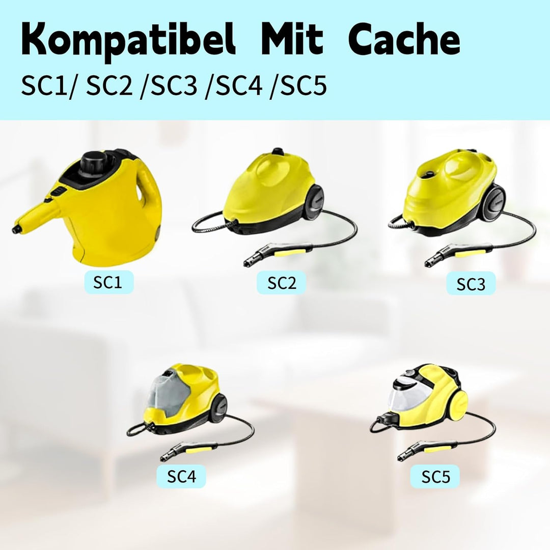 10 Stück Set für Kärcher Dampfreiniger Zubehör SC1 SC2 SC3 SC4 SC5(Verlängerte Düse, Gebogene Düse,