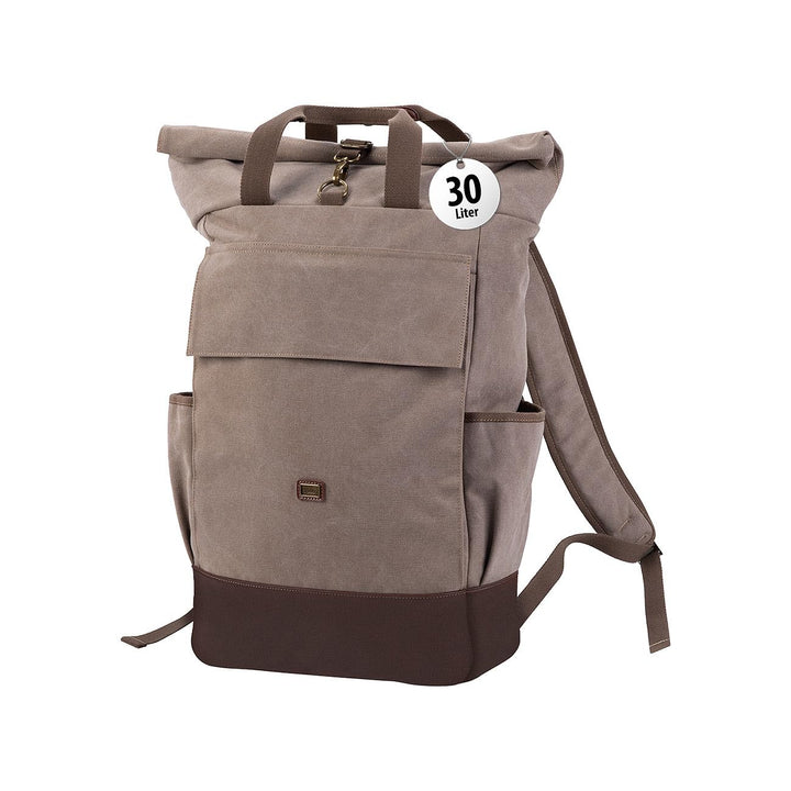 Xcase Laptop Tasche: Kompakter Rolltop-Canvas-Rucksack, Laptopfach, Reissverschluss, 30 l (Fahrradru