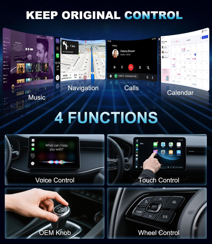 CarPlay Wireless Adapter für Apple 2026, Car Play kabellos Adapter, Plug & Play, USB-A, Mini & Stabi