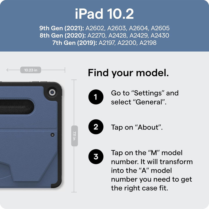 ZUGU iPad 10.2 Hülle 2021/2020 / 2019, schlanke Schutzhülle für die iPad9 / iPad8 / iPad7, 8 Winkel-