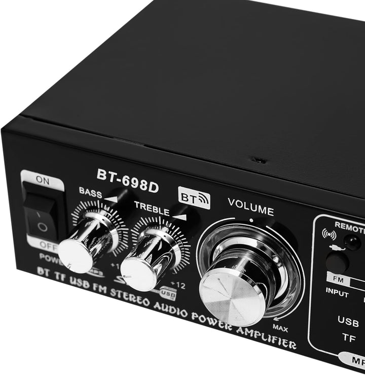 HiFi-Verstärker, Mini Bluetooth Stereo Audio Verstärker Receiver, 60W Mini Amp 2 Kanal, USB-Flash-Di