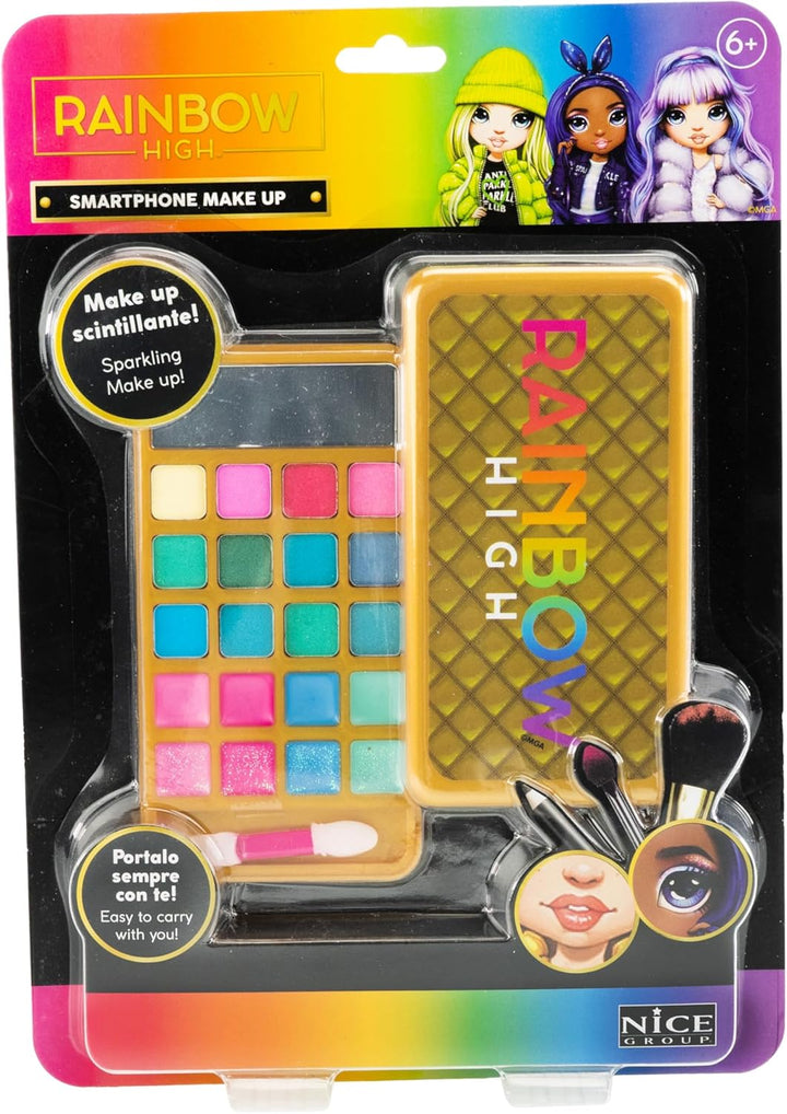 Rainbow HIGH Smartphone Make Up Set Kinderschminke Lidschatten Lipgloss Applikator Spiegel Mädchen R