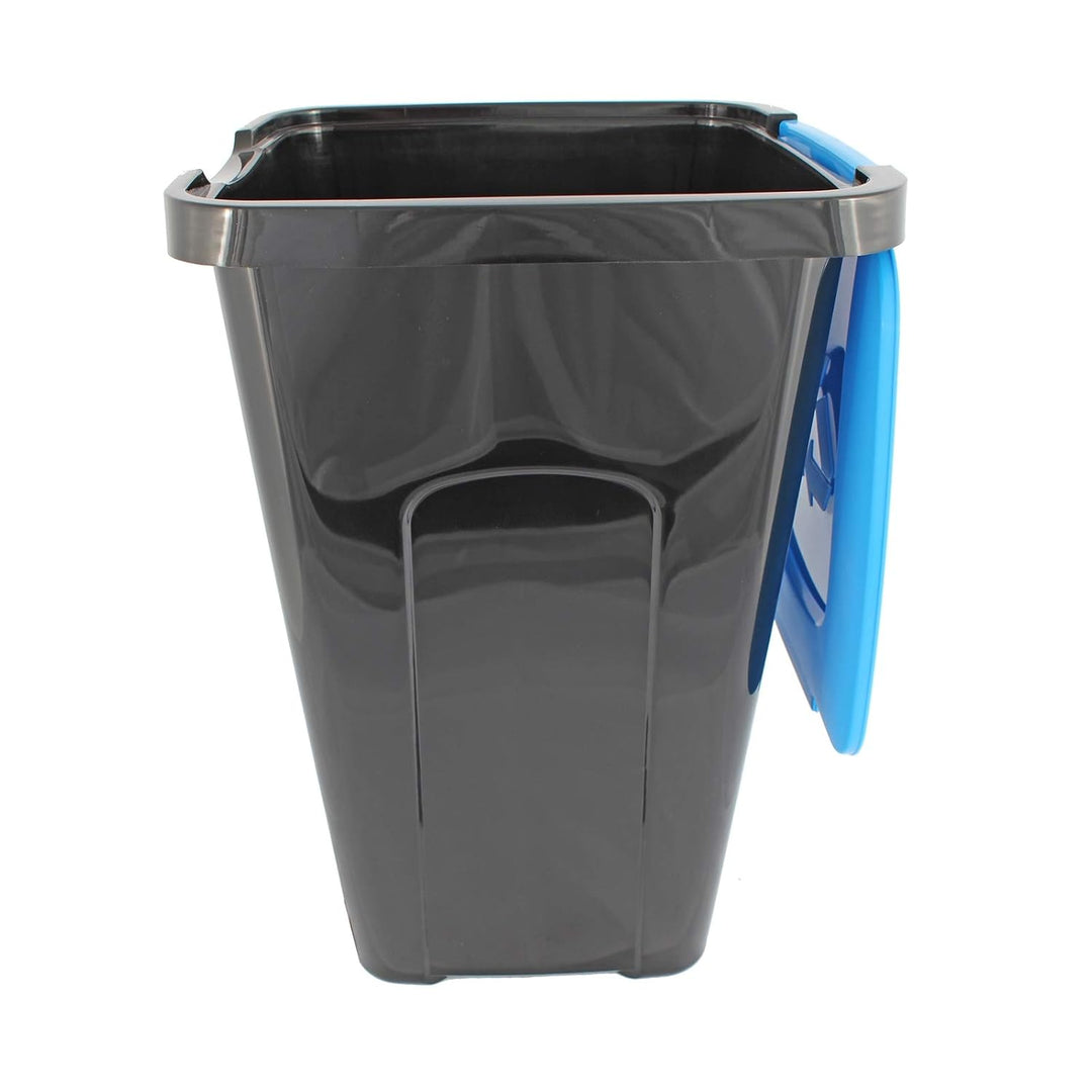 Abfalltonne Mülltonne Abfalleimer Mülleimer 50 Liter Recycling mit Deckel (Deckel Blau)
