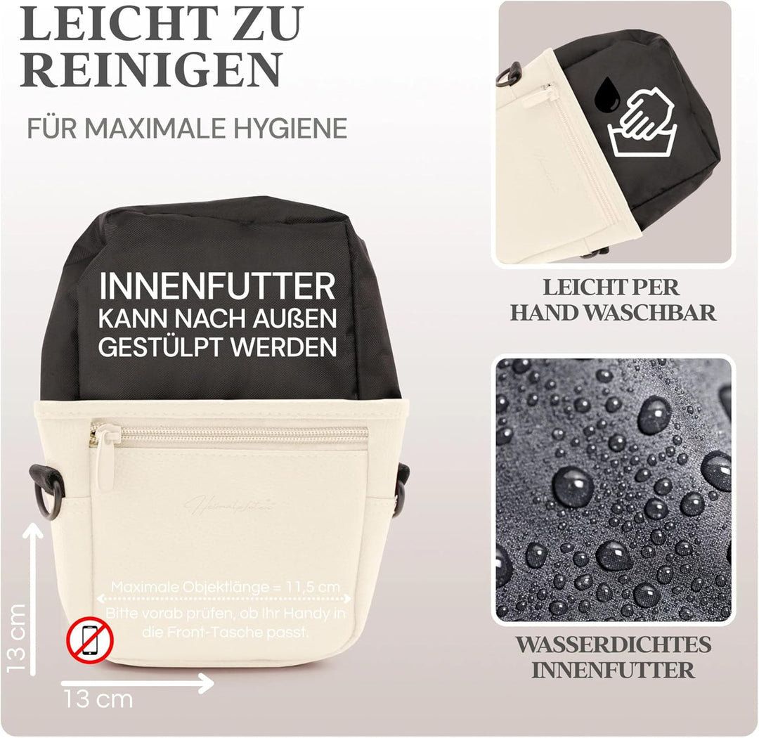 Heimatpfoten® Leckerlitasche für Hunde aus Kunstleder - Gassitasche mit Einhand Magnet-Verschluss -