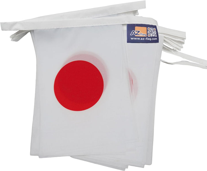 AZ FLAG FAHNENKETTE Japan 12 Meter mit 20 flaggen 45x30cm- JAPANISCHE Girlande Flaggenkette 30 x 45