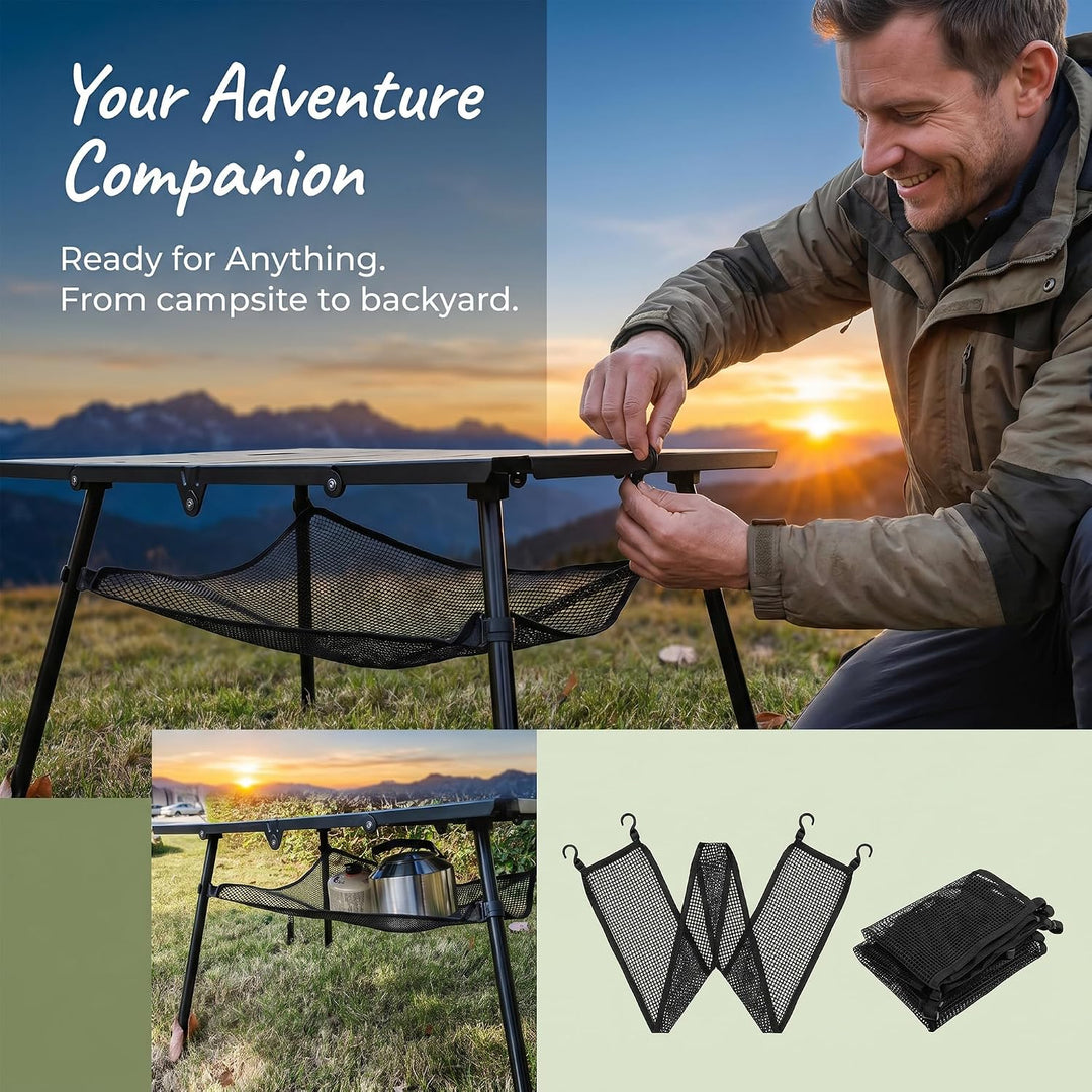 Tischnetz für Campingtisch faltbar PVC Aufbewahrungsnetz Tisch Organizer 56x34 cm klappbar wasserdic