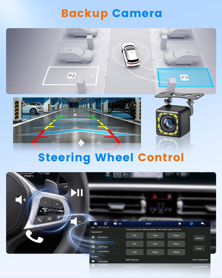 Hikity 1 DIN Autoradio Bluetooth Stereo Auto Bluetooth kompatibel mit Wireless CarPlay & Android Aut