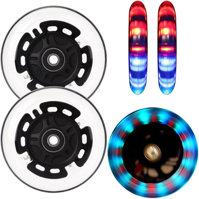 100mm Leuchtende Scooter Räder - 2 Stück 100mm led Scooter Rollen räder mit ABEC-9 Lager - hell leuc