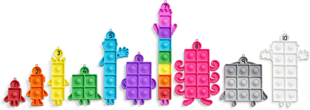 Learning Resources Numberblocks Blasen-Popper, 10 Popper mit Schlüsselanhänger, Sensorisches und Ant