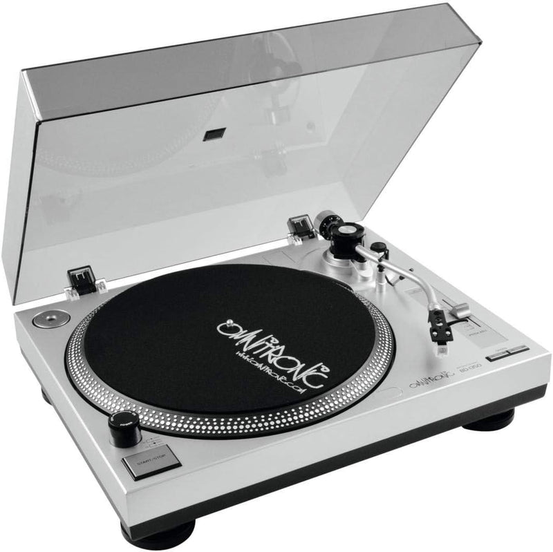 Omnitronic BD-1350 Plattenspieler Silber | Riemengetriebener DJ-Turntable | Lieferung inkl. Tonabneh