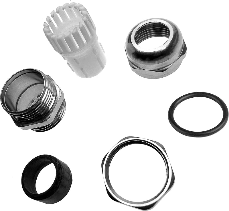 8 Stück M25 x 1.5 (MESSING-Metall) Kabelverschraubung/Kabeldurchführungen mit Gegenmutter für Kabeld