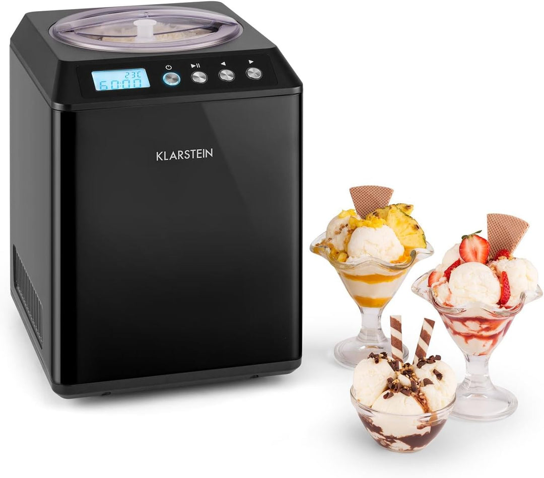 Klarstein Vanilla Sky Family - Eismaschine, Eisbereiter, Speiseeismaschine, Kühlhaltefunktion, LED-D