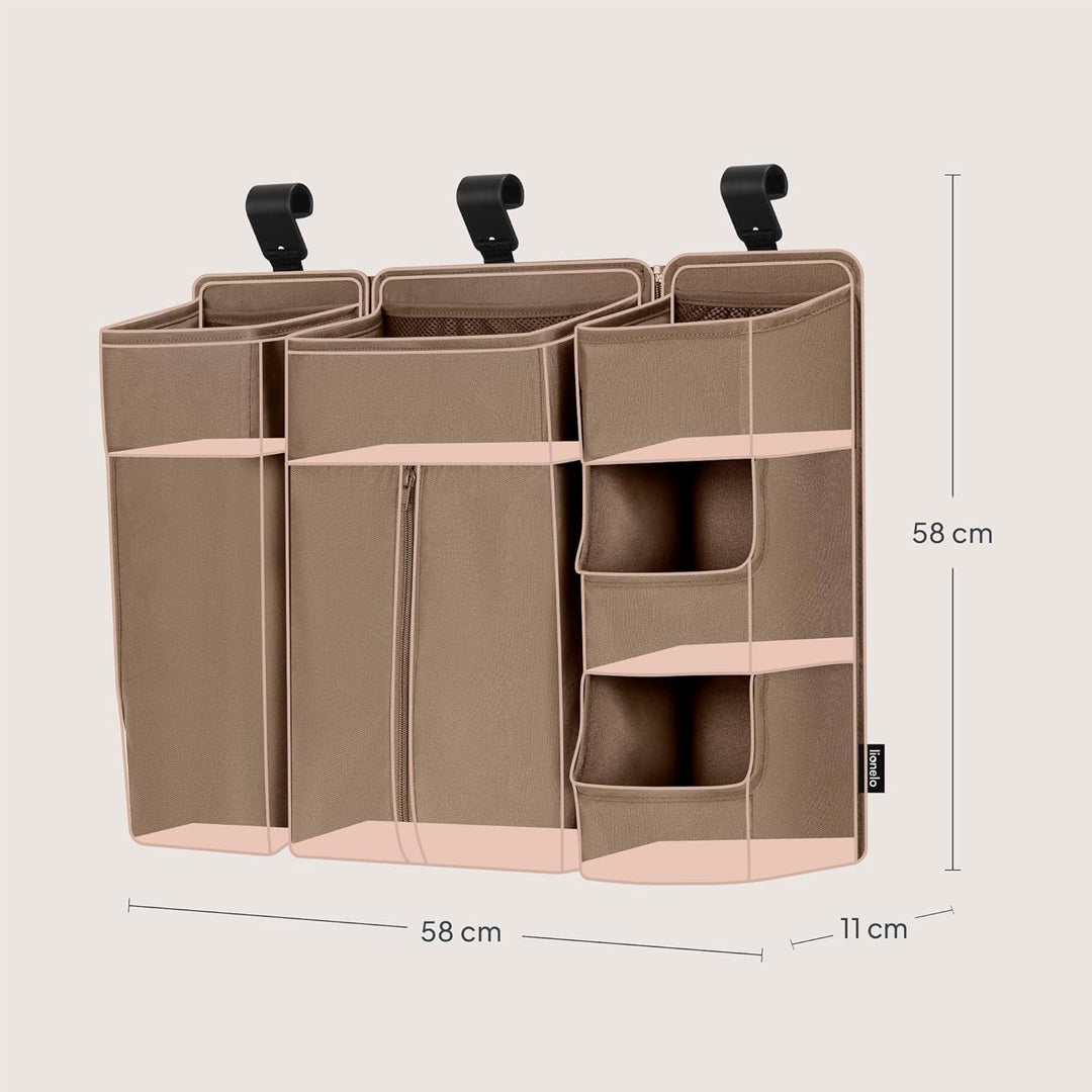 Lionelo Sidepocket Large Kinderbett-Organizer, Hängender Bett-Organizer, Wickeltisch, Windeln, Babyt