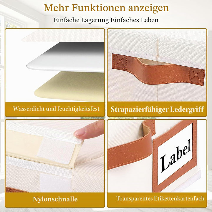 Yawinhe 2 Stück Unterbett Aufbewahrungsbox, Kleideraufbewahrungstasche Mit abnehmbarem Deckel und Gr