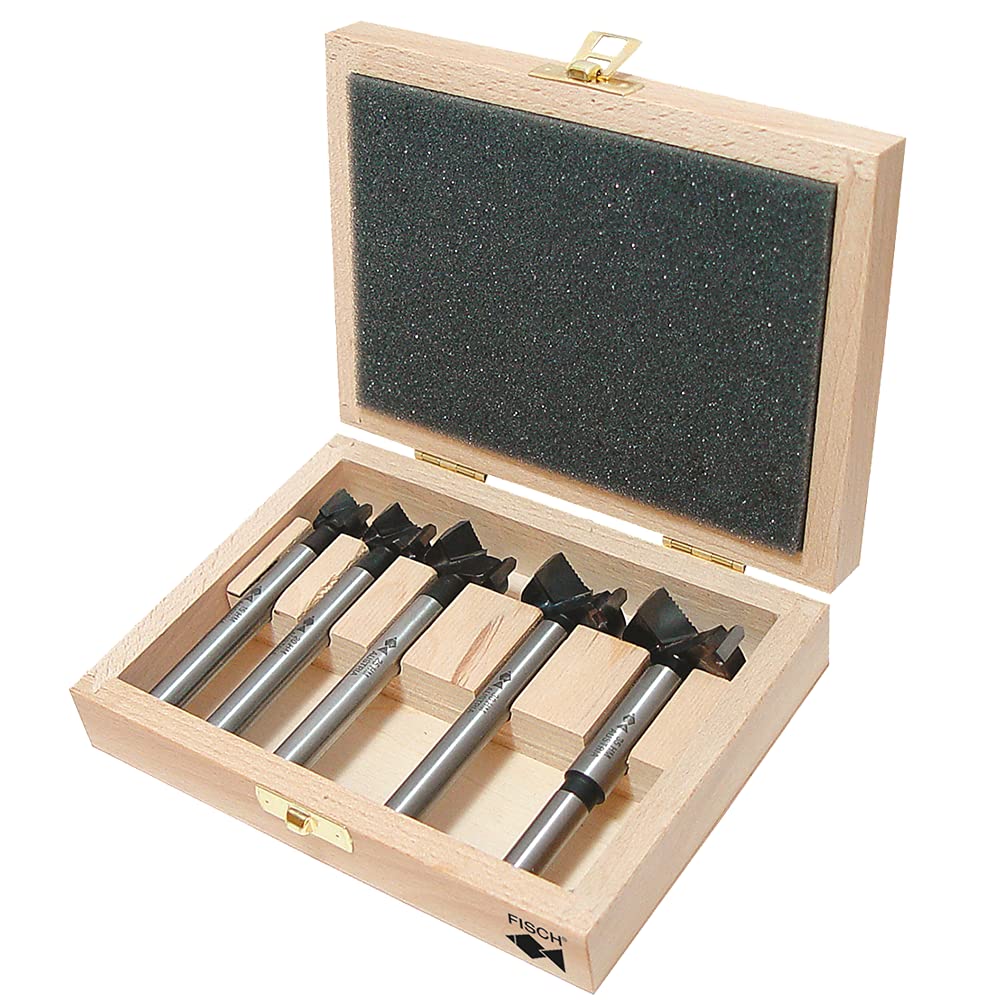 Fisch HW Forstnerbohrer Set 5-tlg. - Profi Ausführung, Ø 15-20-25-30-35 mm, Ø 15-20-25-30-35 mm