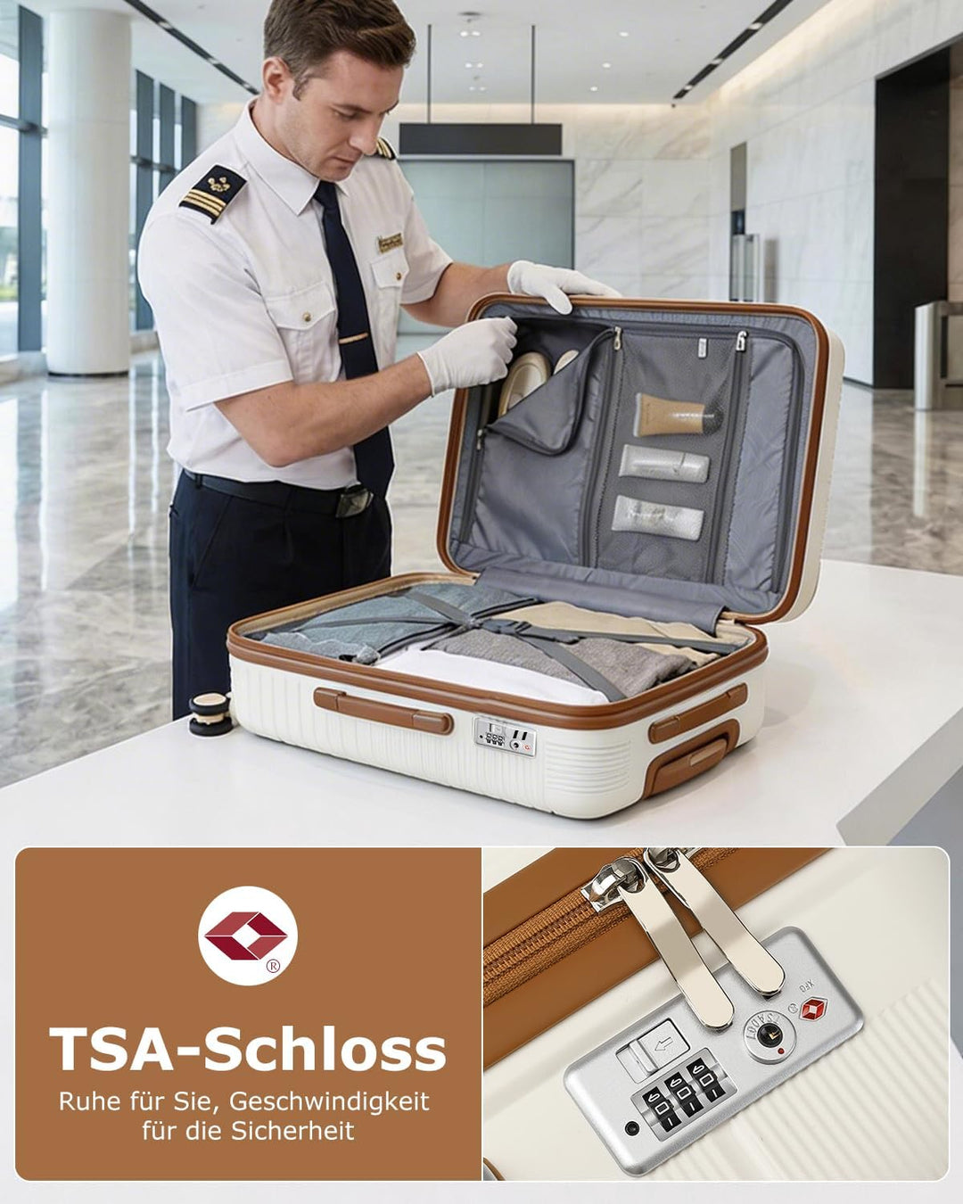 British Traveller Reisekoffer Mittelgross Koffer Trolleys Mittelgross Hartschalenkoffer 100% PP Hand