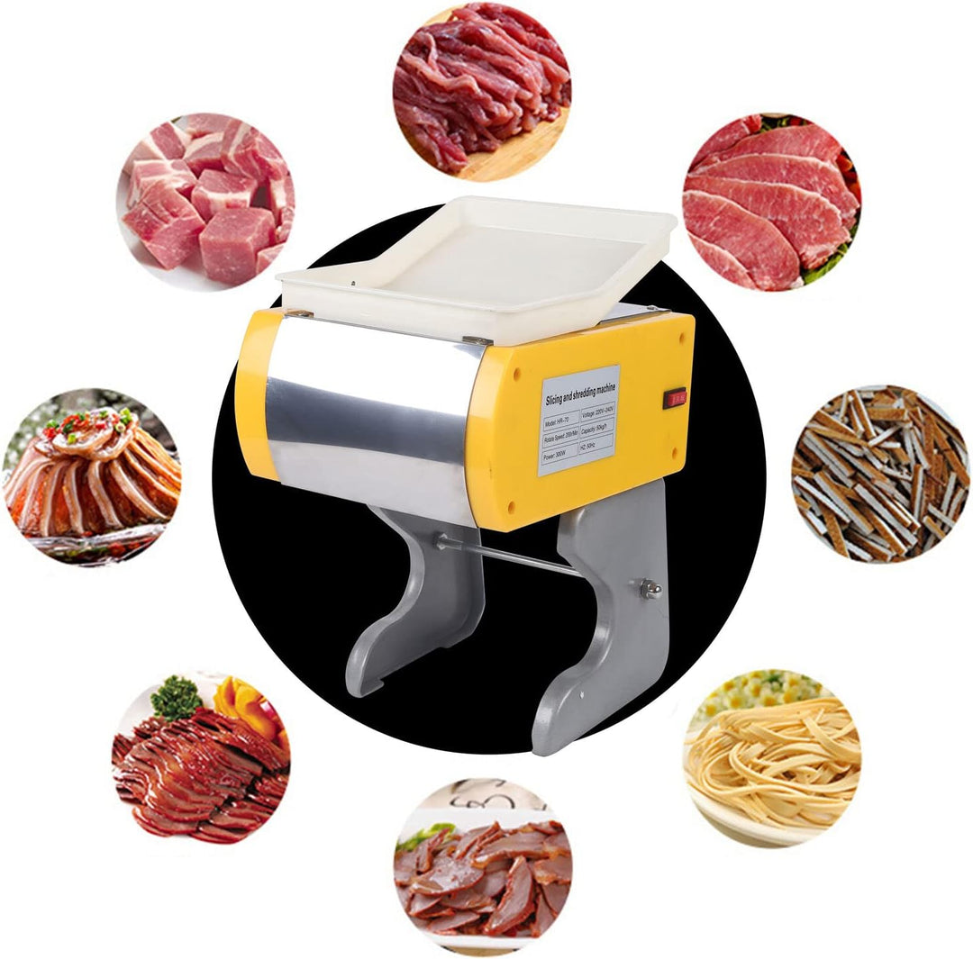 Allesschneider, 300W Elektrischer Aufschnittmaschine 50Kg/H Profi Fleischscheibenmaschine für Gemüse