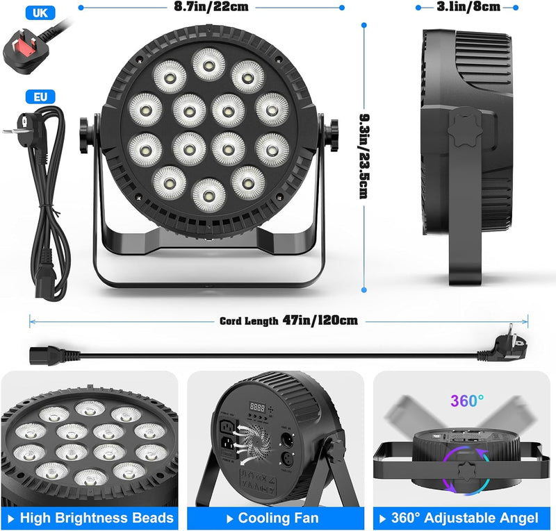 LED Par Strahler Bühnenlicht 14 * 6W RGBW DMX Par Scheinwerfer mit Fernbedienung Meister-Sklave Soun