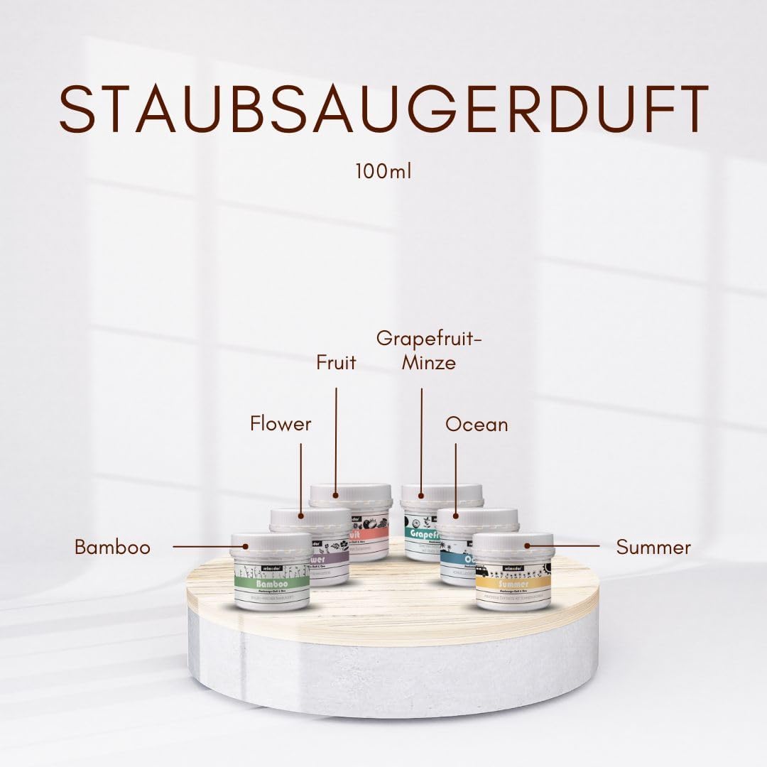 5er Set Staubsaugerduft "Grapefruit-Minze" | 100 ml | Lufterfrischer und Geruchskiller, Grapefruit-M