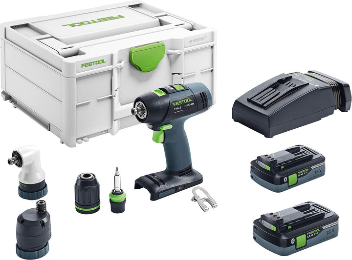Festool Taladro atornillador a batería T 18+3 HPC 4,0 I-Set, T 18+3 HPC 4,0 I-Set