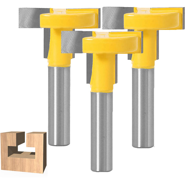 3 Stücke T-Nutfräser T-slot & T-Track Slotting Fräser Router Bit Set mit 8mm Schaft