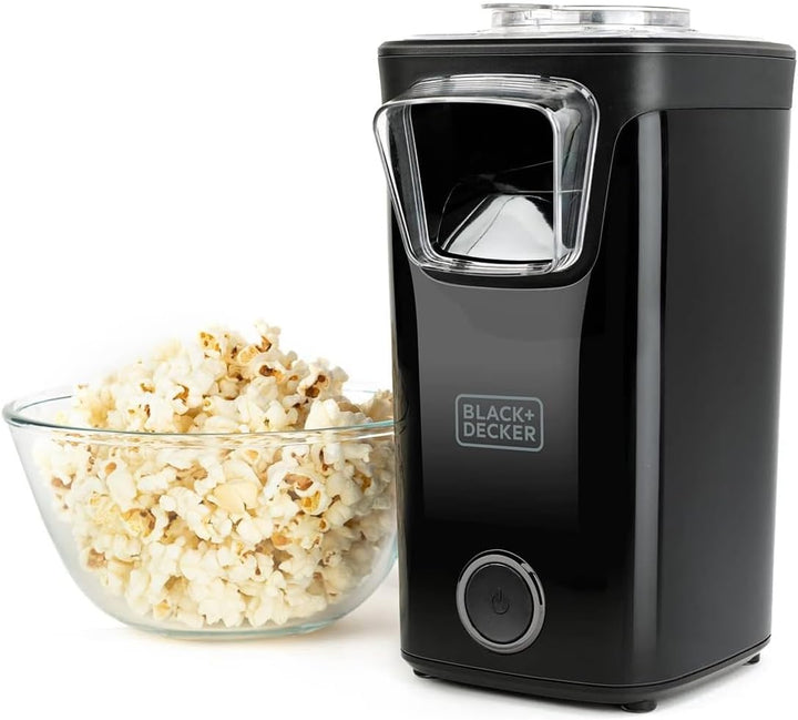 Popcorn-Maschine mit Heissluft und Öl - mit transparentem Deckel und Messbecher, 16 x 13,5 x 25,5 cm